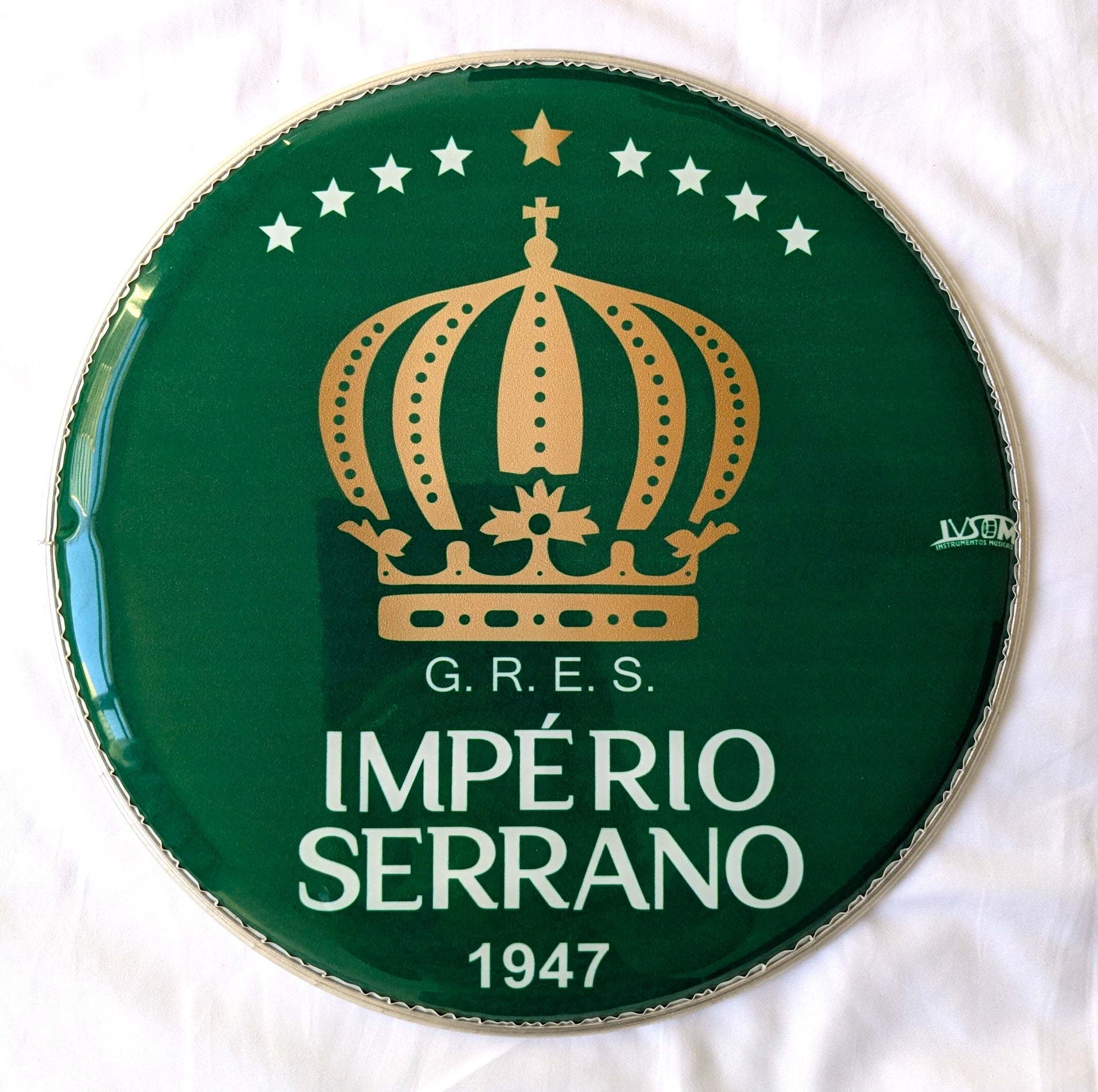 IVSOM, 12 inch nylon, Caixa and Repique heads with Samba School Logos