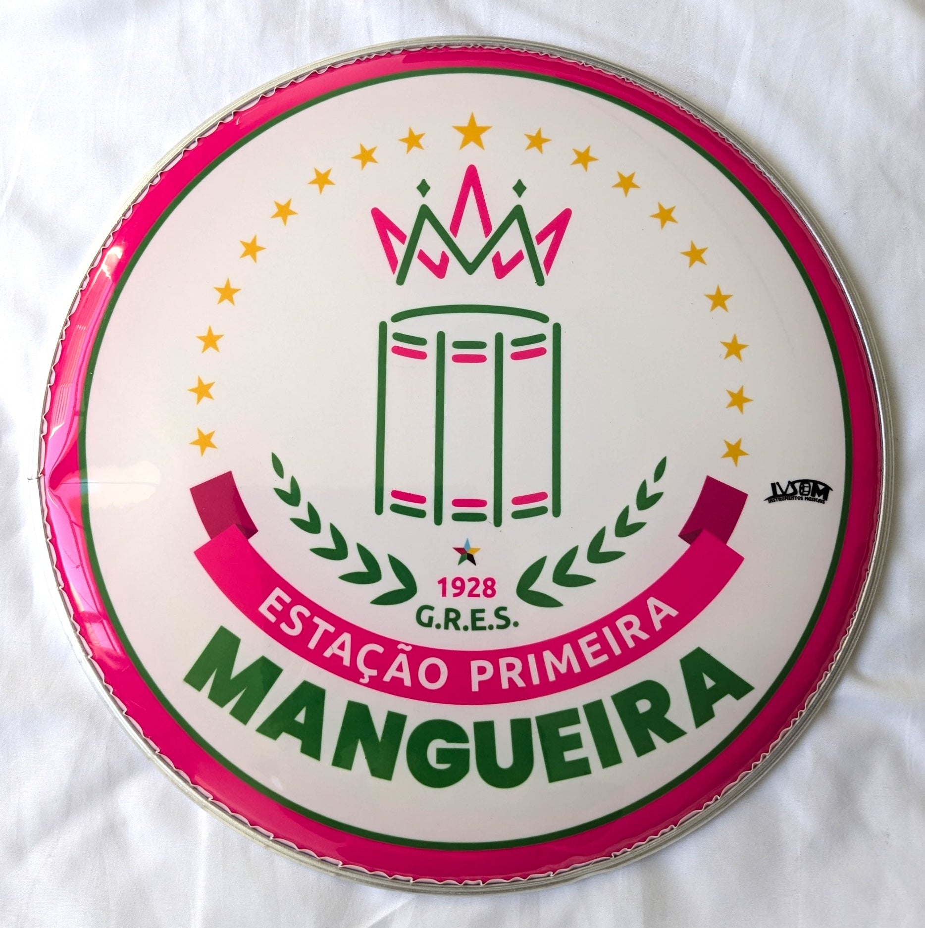 IVSOM, 12 inch nylon, Caixa and Repique heads with Samba School Logos