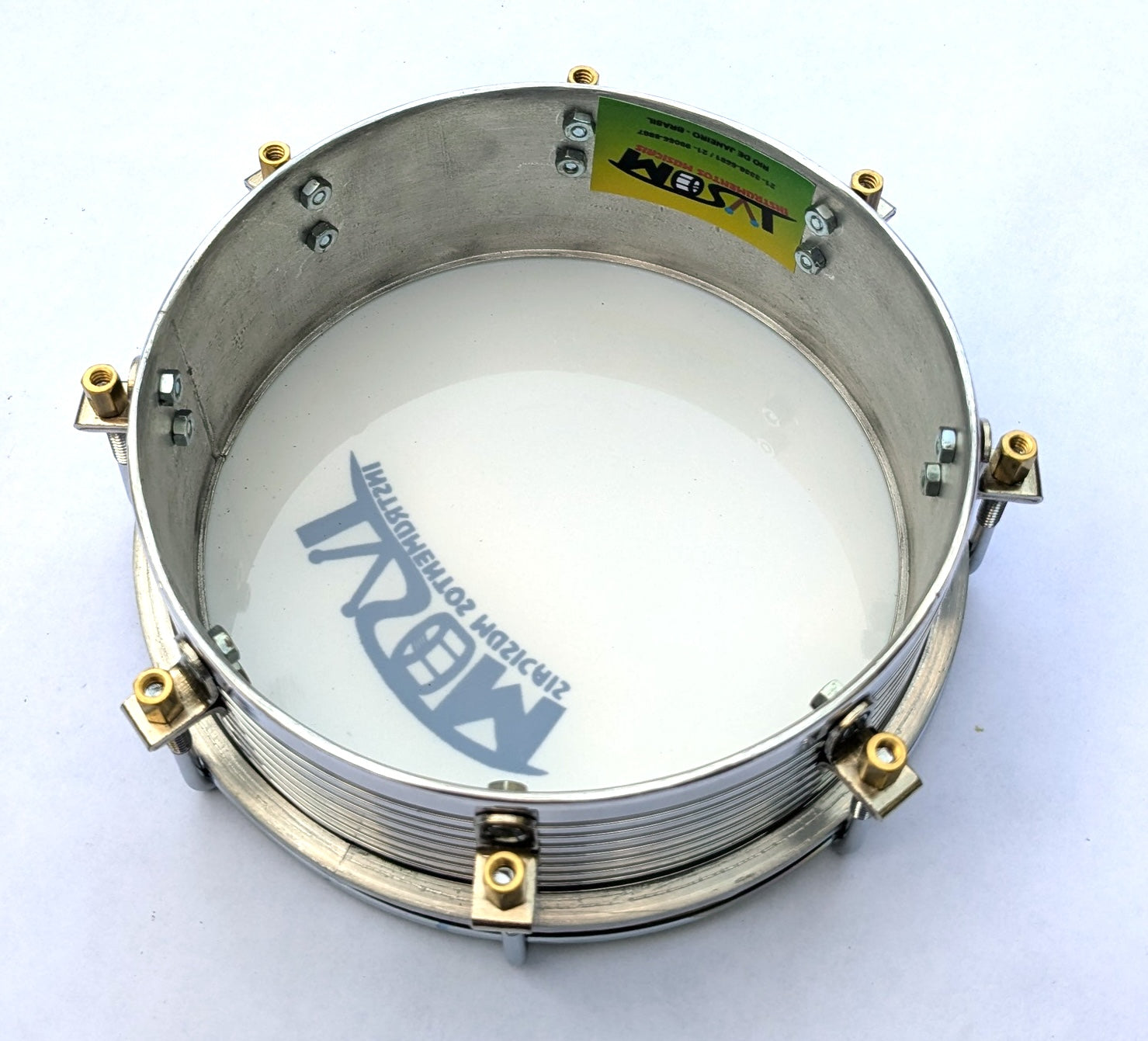 IVSOM tamborim, aluminum shell, 8 tuning hooks, 6" x 2.3"
