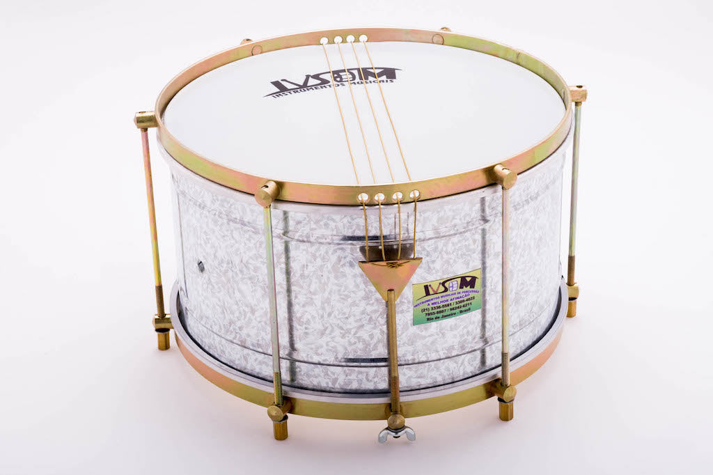 Steel shell caixa with 4 strings. IVSOM malacacheta drum for samba batucada.