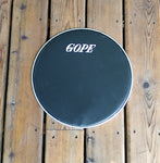 Napa drum head with aluminum rim by GOPE. on a wood porch background.